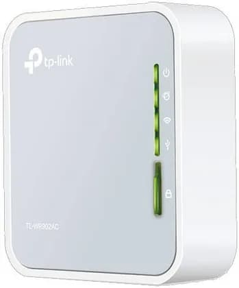 TP-Link AC750 Wireless Travel Router, Dual-Band Connectivity, 2.4GHz & 5GHz Frequency, Up to 433 Mbps WiFi Speed, 2x Fixed Antennas, 1x 10/100 Mbps WAN/LAN Port, White | TL-WR902AC