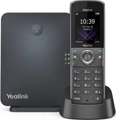 Yealink W73H DECT IP Phone, HD Audio, Long Standby Time, 3.5mm Headset Jack, Belt Clip, Noise Cancellation, Up to 35 Hours Talk Time, TLS & SRTP Security Encryption, Black | W73P
