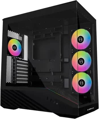 Lian-Li Vector V100 Mid-Tower Computer Case, 4x 120mm Pre-Installed Fan, Up to 360mm Radiator & 7x 120mm Fan Support, 4mm Tempered Glass, Steel & Plastic Materials, Black | V100RX