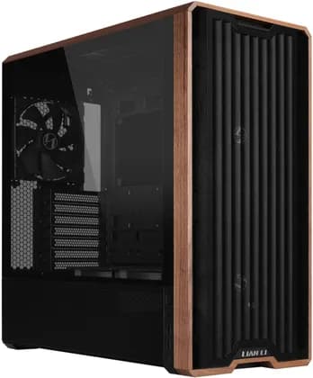 Lian Li Lancool 217 Mid Tower Case, 2x 170mm, 2x 120mm, & 1x 140mm Pre-Installed Fan, Up to 360mm Radiator & 12x Fan Support, Steel, 4.0mm Tempered Glass, & Wood, Black | LAN217X