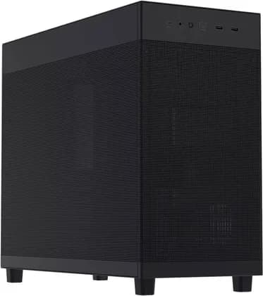 ASUS Prime AP303 Mesh Computer Case, 1x 120mm Pre-Installed Fan, Up to 360mm Radiator Support & 4x 120mm Fan Support, Quasi-Filter Mesh Panels, Black | 90DC00V0-B39000