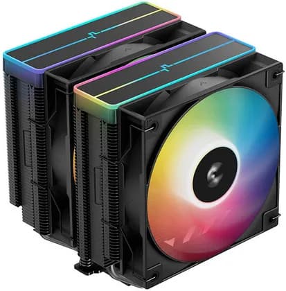 DeepCool AG620 ARGB Dual-Tower 120mm CPU Cooler, Addressable RGB LED, 260W Cooling Power, 300-1950 RPM RPM High Efficiency Fans, 67.88 CFM Airflow, Black | R-AG620-BKAMMN-GJD