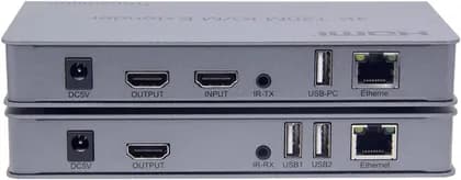 Taradhin 4K HDMI KVM Extender over Cat5e/Cat6, 120m Long-Range, USB Keyboard & Mouse, IR Remote, Professional Transmitter for Office, Classroom, Home Theater | 4k120extender