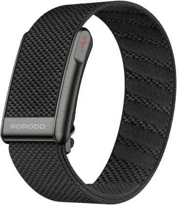 Porodo TrackFit Neo Smart Health Tracking Band, ECG & Heart Rate Monitoring, HRV Analysis, Blood Glucose & Uric Acid Estimation, Sleep Tracking, AI Health Insights, IPX8, Black | PDFSBE500BK