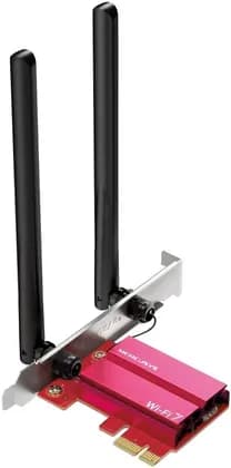 Mercusys MA37BE BE6500 Wi-Fi 7 Tri-Band PCIe Adapter, 2882Mbps 6GHz, 2882Mbps 5GHz, 688Mbps 2.4GHz, Bluetooth 5.4, 4K-QAM, MU-MIMO, OFDMA, 2x Antennas, WPA3, Win 11 | MA37BE