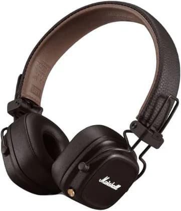Marshall Major V Bluetooth Headphones, 40mm Dynamic Drivers, Bluetooth 5.3 Wireless Connectivity, 3.5mm Input/Output Wired Connectivity, Rugged & Foldable Design, Brown | Major-V