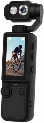 4K Ultra HD Vlogging Camera with 180° Adjustable 3-Axis Gimbal, 2-Inch IPS Display, Autofocus, Stereo Audio, 2000mAh Battery, Compact Handheld Digital Camera, Black