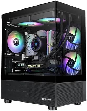 Thermaltake View 170 TG ARGB M-ATX Computer Case, 3x 120mm ARGB Lite Pre-Installed Fans, Up to 280mm Radiator & 7x Fan Support, USB 3.0 x2, HD Audio x1 Interfaces, Black | CA-1Z4-00M1WN-00