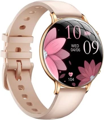 EpicArma ARIA Smartwatch for Women, 1.32" AMOLED Display, BT5.4 Calling, Heart Rate/Blood Pressure/SpO2 Monitor, 100+ Sport Modes, IP68 Waterproof, Pink Silicone Strap | EA-ARA022-PK