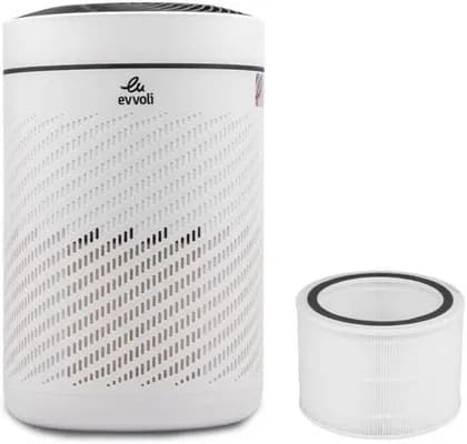 Evvoli Air Purifier With Filter, True HEPA Filter, LED Display, Automatic Air Purification, Sleep Mode, Auto, Turbo, Silent Mode, Auto Mode, Filter Replacement Indicator, White | EVAP-27W-Filter-27