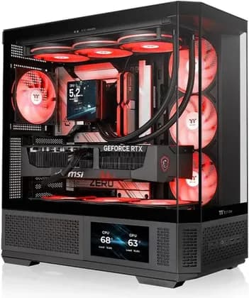 Thermaltake View 370 TG ARGB Mid Tower Chassis, ATX Tempered Glass Gaming PC Case, Black | CA-11N-00M1WN-00