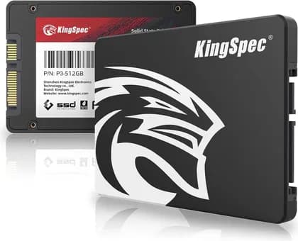 KingSpec P3 Series SATA SSD, 512GB Capacity, 2.5" Form Factor, SATA III 6Gbps Interface, Up to 560MB/s Read & 530MB/s Write Speed, 3D TLC Flash Type, Black | P3-512