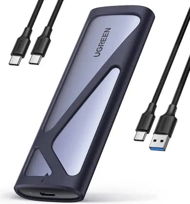 UGREEN M.2 NVMe and SATA SSD Enclosure Reader Adapter, 10Gbps USB C 3.2 Gen2, Thunderbolt 3 Compatible, Tool-Free NVMe External Enclosure Supports M and B&M Keys | 90264 -90541
