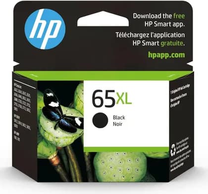 HP 65XL High Yield Black Original Ink Cartridge, Inkjet Printer Cartridge, Smudge Resistant Black Ink, Up To 300 Pages Yield, Compatible With HP DeskJet And ENVY Printers, Black | N9K04AN
