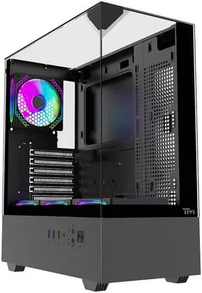 Twisted Minds Fury Mid Tower Gaming Case, ATX PC Case with ARGB Lighting & Advanced Cooling Support, Black | TM-FURY-B