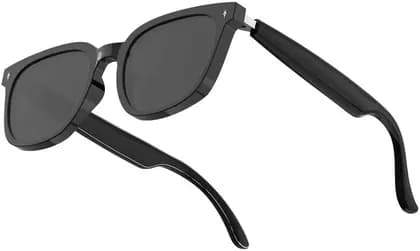 Powerology Nice Smart Audio Sunglasses, Bluetooth 5.4 Smart Audio Glasses, Built In Stereo Speakers, UV Protection Lenses, 8 Hour Playback Time, Touch Control, Magnetic Charging, Black | PWHY1009BK