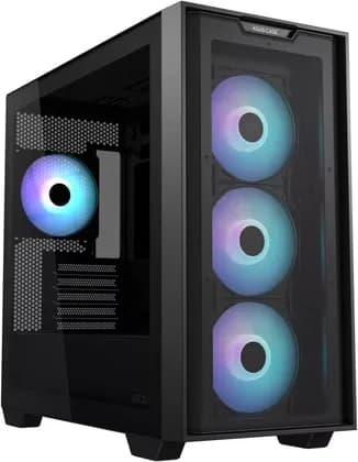 ASUS A21 Plus M-ATX Computer Case, 4x 120mm aRGB Pre-Installed Fan, Up to 360mm Radiator & 7x Fan Support, BTF Support, Headphone, Microphone & 2x USB 3.2 Gen1 Interface, Black | 90DC00H0-B19010