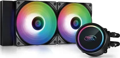 DeepCool Gammax L240 A-RGB WH AIO Liquid Cooler, 500-1800 RPM Fan Speed, 69.34 CFM Airflow, Hydro Bearing, 4 Pin PWM Fan Connector, 12 VDC Rated Voltage, 240 - Black | DP-H12CF-GL240-ARGB