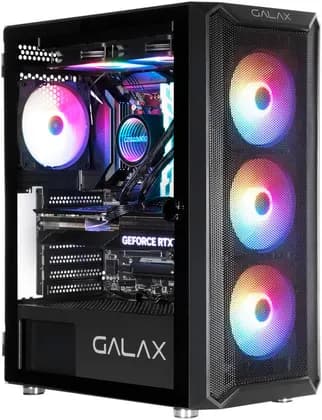 Galax Revolution 07 ATX Computer Case, SPCC+Tempered Glass, Up to 360mm Radiator Support, Up to 330mm VGA Card Length,3x USB Ports/HD Audio Support I/O, Black | G-CGG7AGBA4B0-GXLG