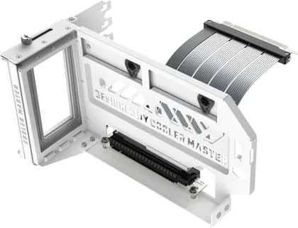 Cooler Master Vertical Graphics Card Holder Kit V3 PCIE 5.0 X16 165MM, PCBA, Silver-Plated Copper Wire 30 AWG, Premium Steel, Flexible Adjustment, White | MCA-U000C-WFVK03