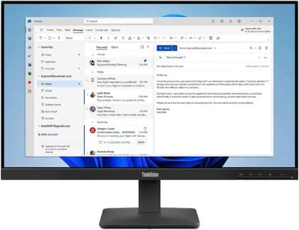 Lenovo ThinkVision S24-4e Monitor, 24" IPS Display, FHD Resolution, 100Hz Refresh Rate, 4ms (GtG) Response Time, 16.7m Color Display, Raven Black | 64B5KAT1UK