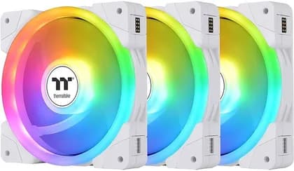 Thermaltake SWAFAN EX 14 ARGB PC Cooling Fan, 140mm Fans, 2000 RPM Fan Speed, 81.6 CFM Airflow, Magnetic Connection, Reversable Blades, Sync with MB RGB Software, Black 3 Fan Pack | CL-F170-PL14SW-A