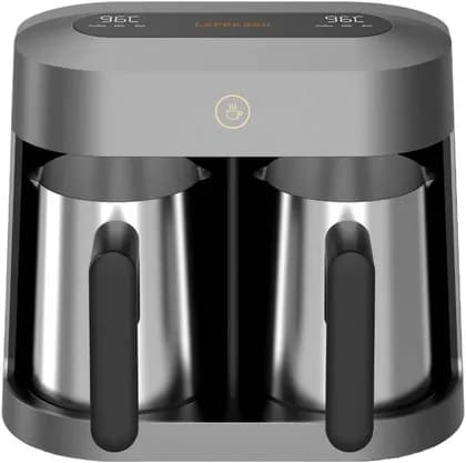 Lepresso Cezvara Dual-Cup Turkish Coffee Maker 3 Boiling Options, 800W Power, 90-96°C Temperature Control, Digital Panel, Dual Independent Brewing & 250ml Cup Capacity, Grey | LPCFFCT601GY