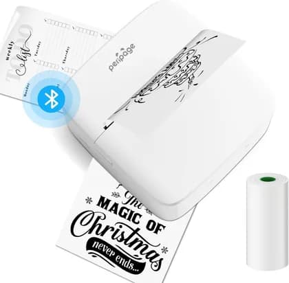 PeriPage P21 Mini Printer, Bluetooth Mini Thermal Printer, Portable Photo Printer Compatible Android/Apple, Label Printer Mini Printer for DIY, Diary, Photos and Notes, White | P21
