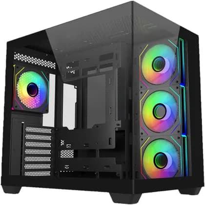 Cooler Master Elite 681 ATX Computer Case, 4x 120mm Pre-Installed Fans, Up to 360mm Radiator Support, 7 Expansion Slots, Tempered Glass Side Panel, Black | E681-KHNN-S00
