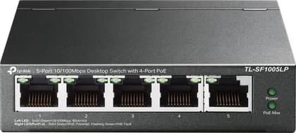 TP-Link TL-SF1005LP Desktop Switch w/4-Port PoE, 5-10/100 Mbps RJ45, 41W power, 1Gbps capacity, IEEE 802.3af, 250m Poe, Plug&Play | TL-SF1005LP (UN)
