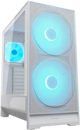 COUGAR Airface 180 Mid Tower Computer Case, 2x 180mm & 1x 120mm PWM aRGB Pre-Installed Fans, Up to 360mm & 8x Fan Support, Magnetic Filter Panel, White | 385VA40.0002