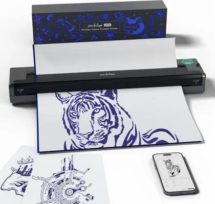 PeriPage P90 Wireless Tattoo Stencil Printer, 600dpi, Professional & Beginner Friendly, Bluetooth & USB Connectivity, Free Stencil Paper Included, Black/Gray | HDD-P92