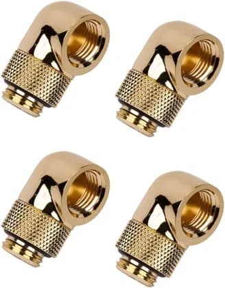 Barrow G1 4" Male to Female Extender Fitting, 90° Rotary, High Quality Nickel Plated Brass, 4-Pack, Gold | ‎TR-TWT90-v2