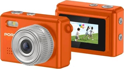 Porodo Lifestyle Snap & Go Mini Digital 1080p Camera, FHD 2MP, 0.96" Screen Size, CMOS Sensor, 75-80min Operation Time, 200mAh Battery Capacity, 6 Color Filter, Orange | PD-ETK06-OR