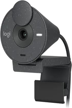 Logitech BRIO 305 Full HD Webcam, Auto Light Correction, Noise-Reducing Mic, Fixed Focus, Integrated Privacy Shutter, USB-C Connectivity, Graphite | 960-001469