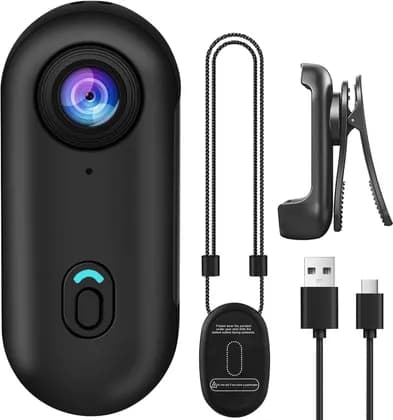 Thumb Action Camera 4K, Mount Anywhere, Small Body Camera with Spring Clip, Vlogging camera, Hands-Free POV Recording, Helmet Cam for Cycling, Motorcycle Tiny Pocket Vlogging Portable Hands | H265