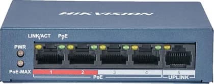 HikVision DS-3E0105P-E/M(B) Switch, 4 X 100m Poe Ports & 1 X 100m Ethernet Port, Supports Poe Power Supply and Extend Mode, Wire-speed Forwarding & Non-blocking Design | DS-3E0105P-E/M(B)