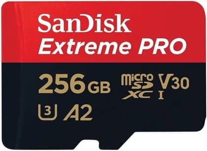 SanDisk Extreme PRO 256GB Micro SDXC UHS-I Card, Up to 200MB/s Read Performance, Up to 140MB/s Write Performance, Great For Capturing 4K UHD Video, Durable Design, Black - Red | SDSQXCD-256G-GN6MA
