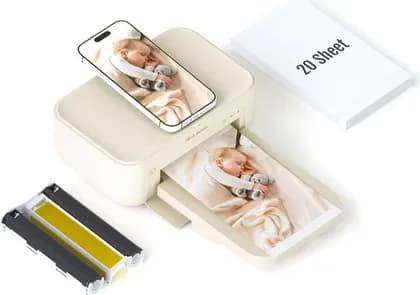 HPRT CP4100 Portable Full Color Photo Printer, 4x6 Inch 300dpi AR Printing WiFi Connection Automatic Lamination with 1pc Color Ink Cartridge & 54 Sheets | 079156100786
