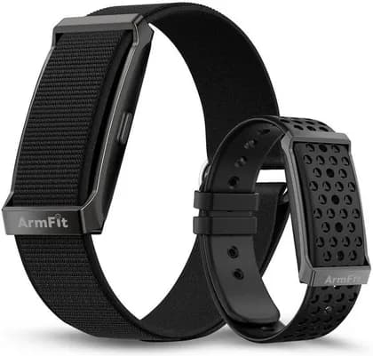 ArmFit DEEP Smart Band, 2.01 Inch AMOLED Touch Screen, 260mAh Battery, Zinc Alloy Case, Nylon Silicone Strap, Blood Oxygen Sleep Monitor, Android iOS Compatible, Black | DEEP
