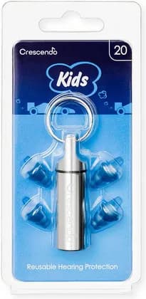 Dynamic Ear Company Crescendo Kids Race Cars 20 Earplug, 2x Acoustic Filter, Medical Grade TPE, Hypoallergenic, Hygienic, Small And Medium, Blue | Kids Race Cars 20