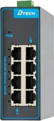 DTECH SW1000-8GT-BU-2D 8-Port Gigabit Industrial Unmanaged Ethernet Switch, 5x 10/100/1000Mbps, Power Indicator Light, Network Indicator Light, Natural Cooling, Grey | SW1000-8GT-BU-2D