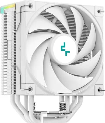 DeepCool AK400 DIGITAL WH Single-Tower CPU Air Cooler, 120mm FDB PWM Fan, 1850 RPM Speed & 68.99 CFM Airflow, Digital Statues Display, 4 HeatPipes, TDP 220W, ARGB LED Strips, White | R-AK400-WHADMN-G