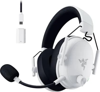 Razer BlackShark V3 Gaming Headphone, TriForce Titanium 50mm Drivers Gen 2, HyperSpeed Wireless Gen 2, Detachable HyperClear Super Wideband 9.9mm Mic, Unidirectional, PC, White | RZ04-05410400-R3U1