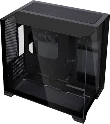 Lian-Li O11 Vision-M Mid-Tower Case, M-ATX, Mini-ITX, 3-Sided Tempered Glass, Dual-Chamber, 360mm Radiator, 410mm GPU, Anti-Sag Bracket, 1x 140mm Fan, Black | G99.O11VMX.00