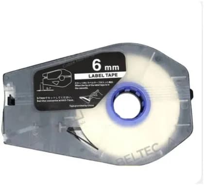 Canon Label Tape Cassette, Width 6mm for Canon MK-3000 & MK-5000, White | Canon6mm-Silver