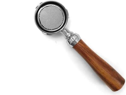 Lepresso 51mm Bottomless Portafilter Brown, Espresso Coffee Accessory, Stainless Steel Bottomless Design, Ergonomic Wood Handle | LPCFFBP0013BR