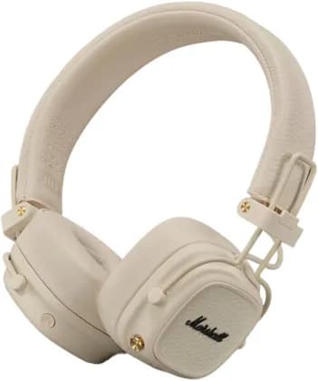 Marshall Major V Bluetooth Headphones, 40mm Dynamic Drivers, Bluetooth 5.3 Wireless Connectivity, 3.5mm Input/Output Wired Connectivity, Rugged & Foldable Design, Cream | 1006833