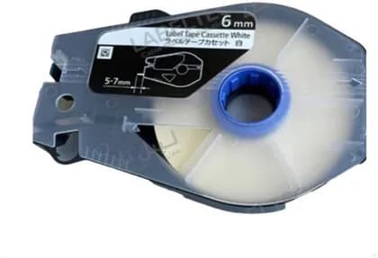 Canon Label Tape Cassette, Width 6mm for Canon MK-3000 & MK-5000, White | Canon6mm-White