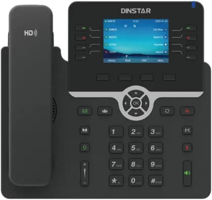 Dinstar C64GP IP Phone, HD Voice SIP Desk Phone, 3.5″ Color LCD, PoE Support, Dual Gigabit Ports, Bluetooth/Wi Fi Ready, Programmable Keys & Easy Setup, Black | C64GP